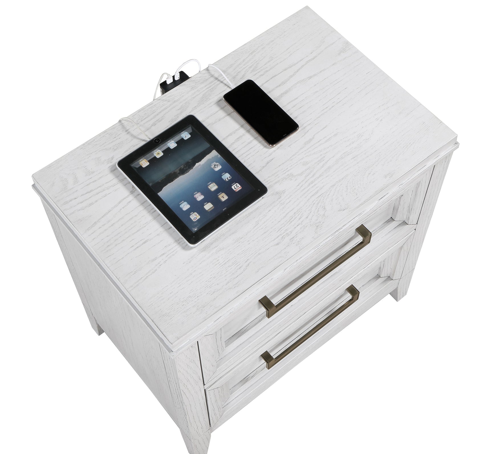 Marielle Distressed White Nightstand - Ornate Home