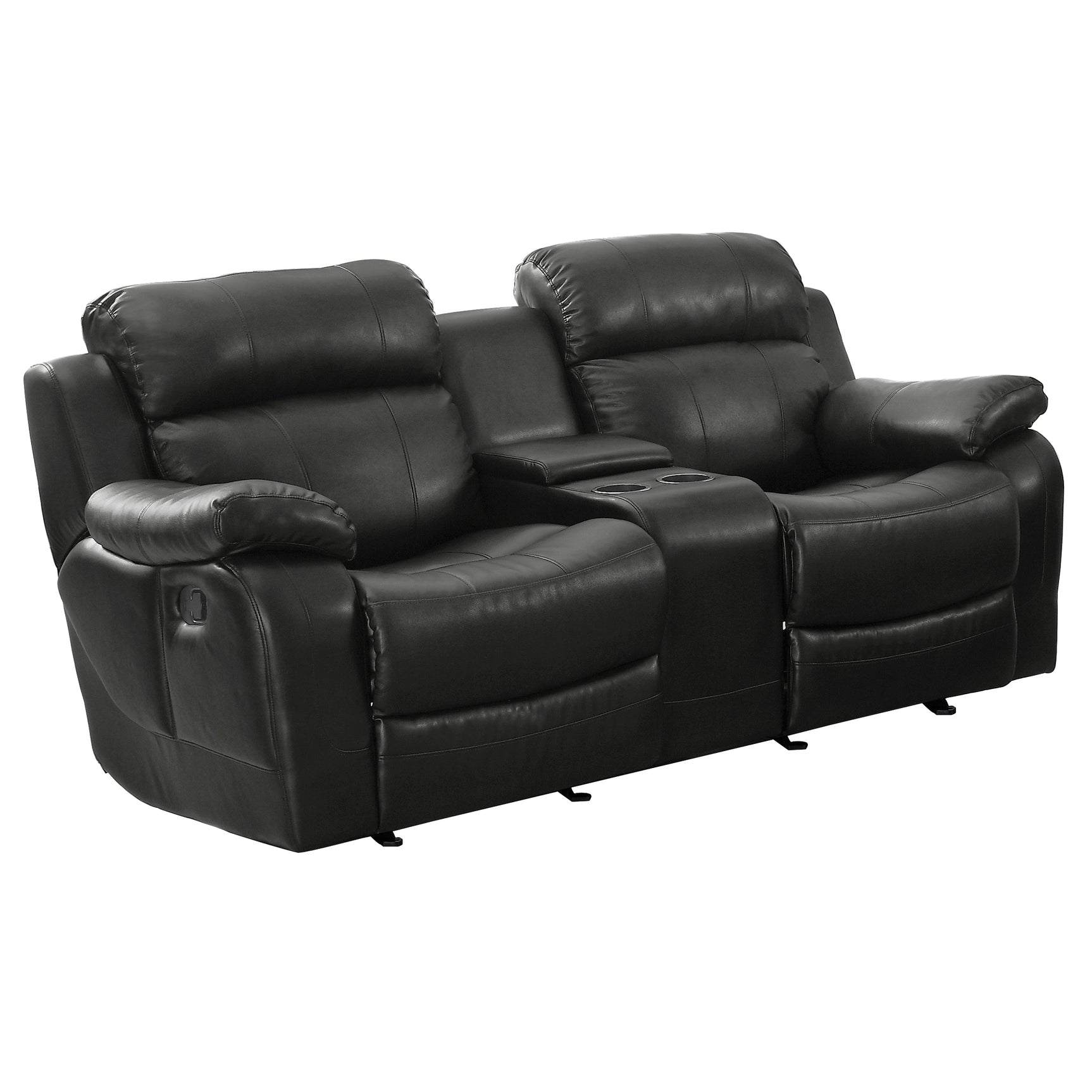 Marille Black Reclining Loveseat - Ornate Home