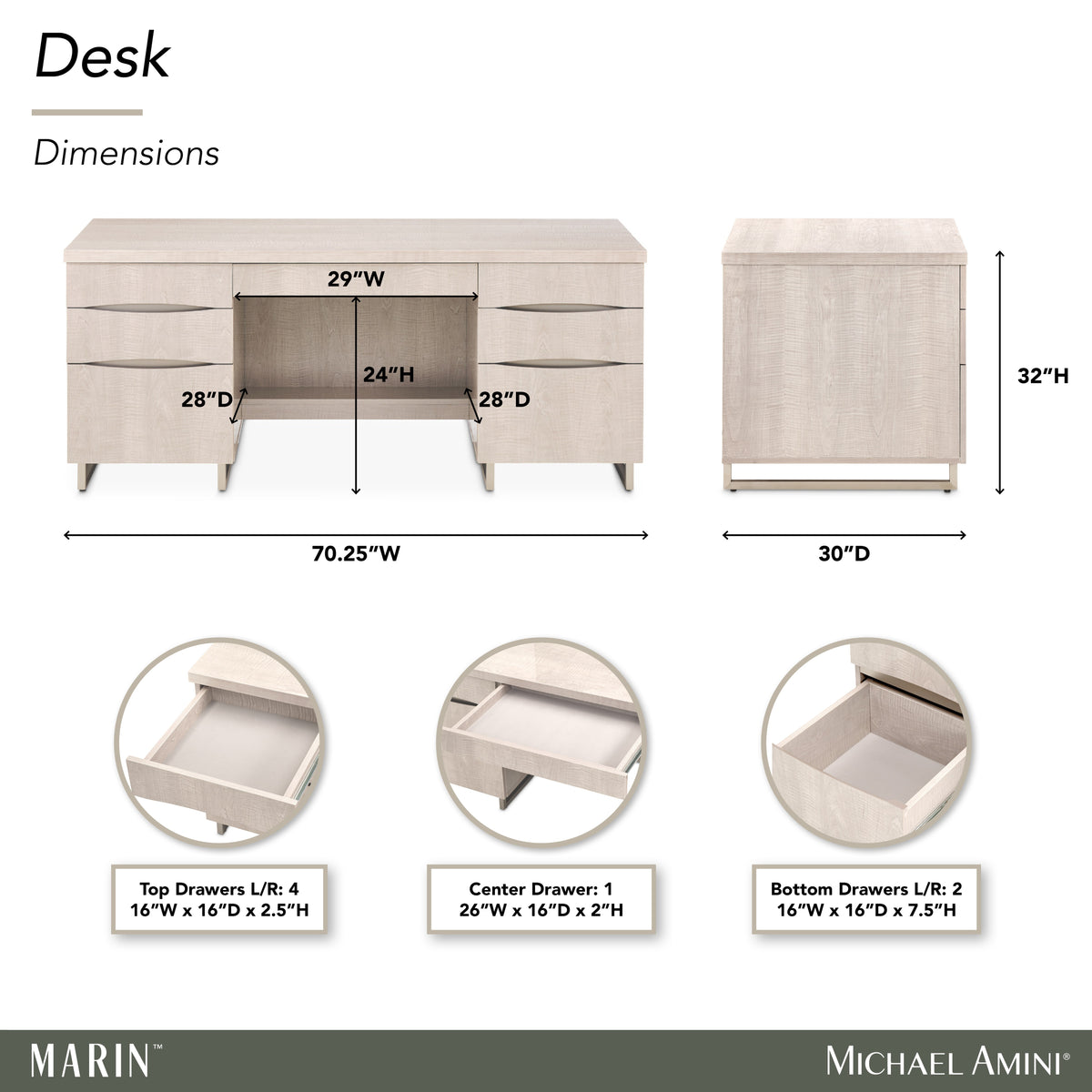 Marin Greige Desk