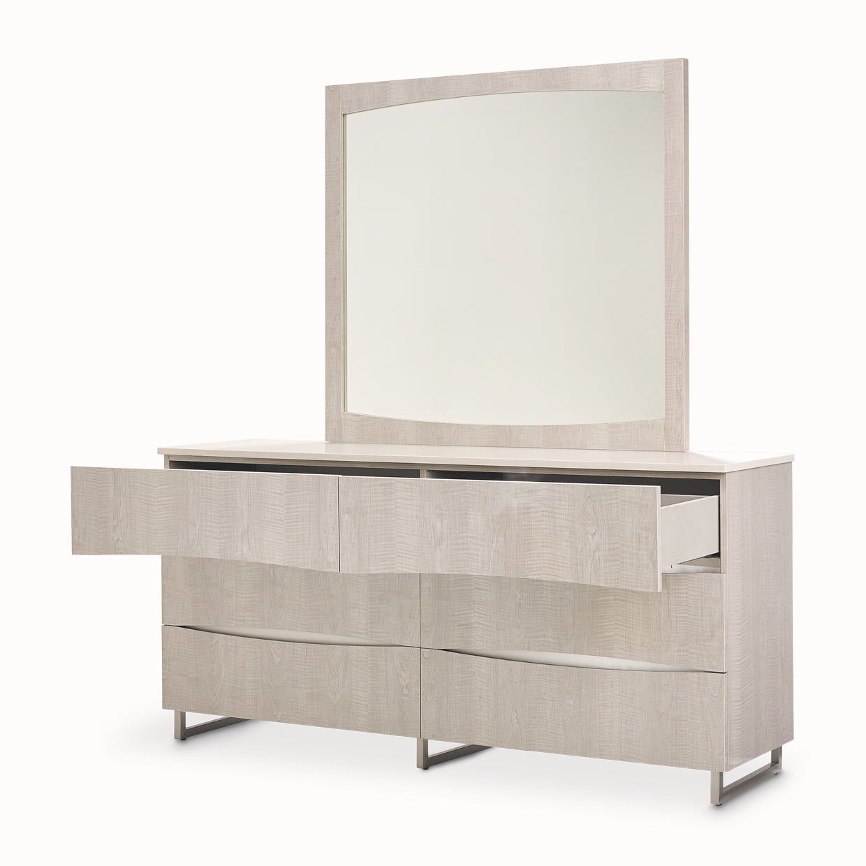 Marin Greige Dresser with Mirror Set - Ornate Home