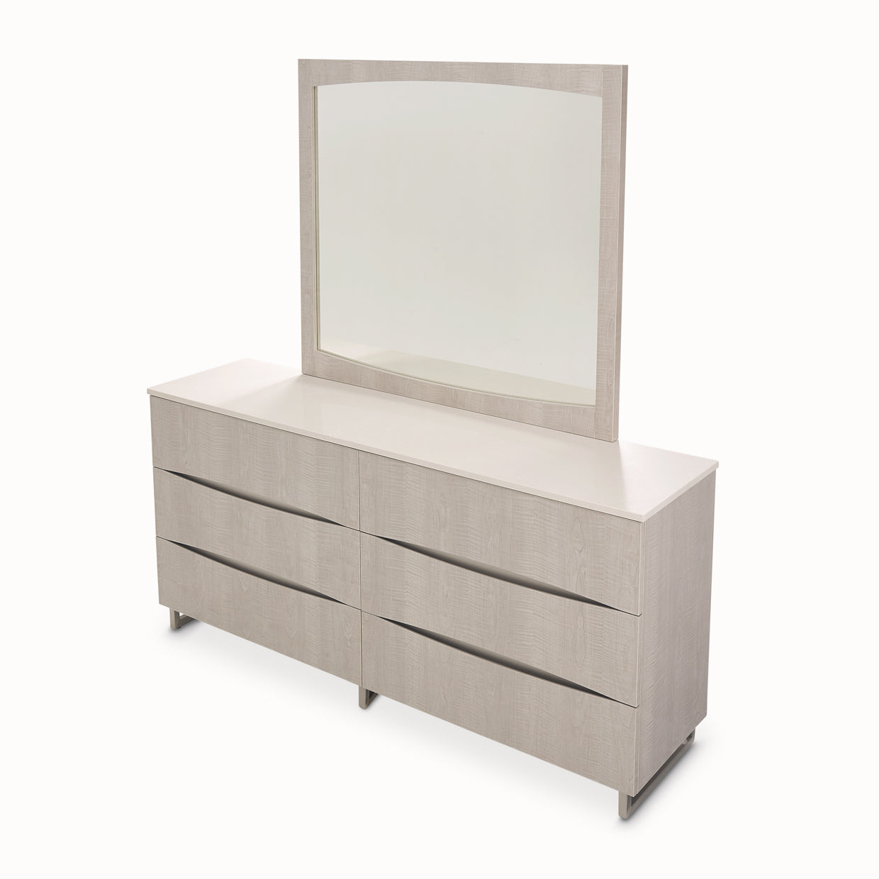 Marin Greige Dresser with Mirror Set - Ornate Home