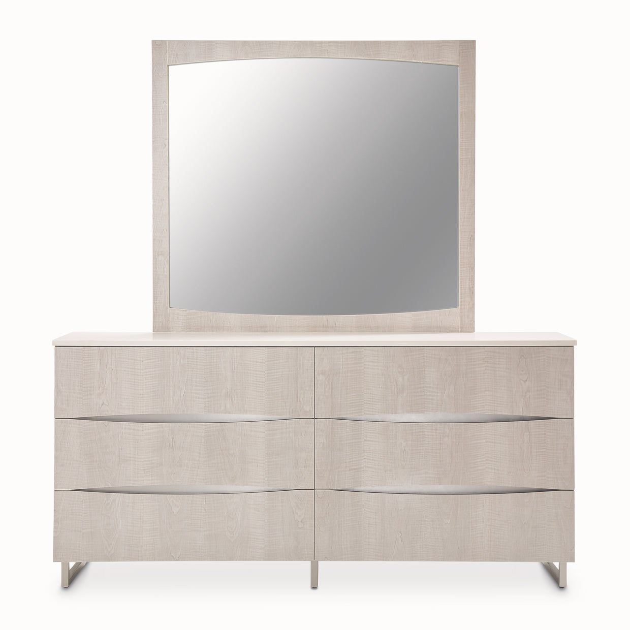 Marin Greige Dresser with Mirror Set - Ornate Home