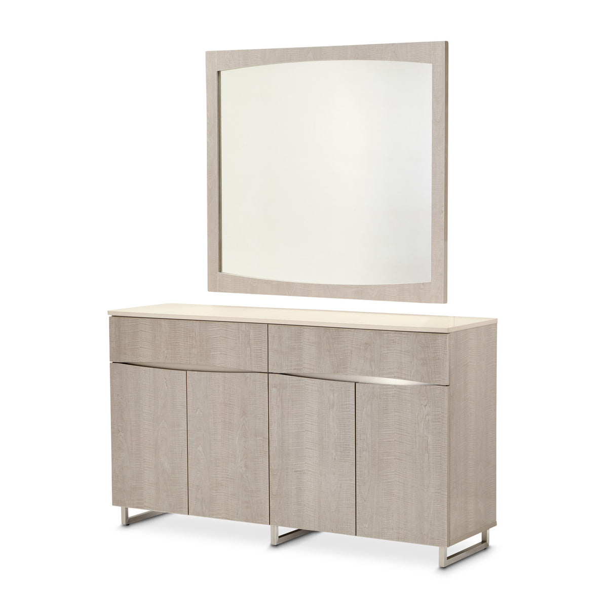 Marin Greige Sideboard with Mirror