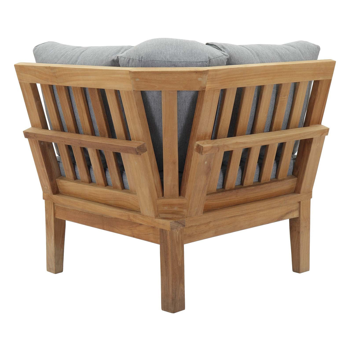 Marina Natural/Gray Outdoor Patio Teak Corner Sofa - Ornate Home