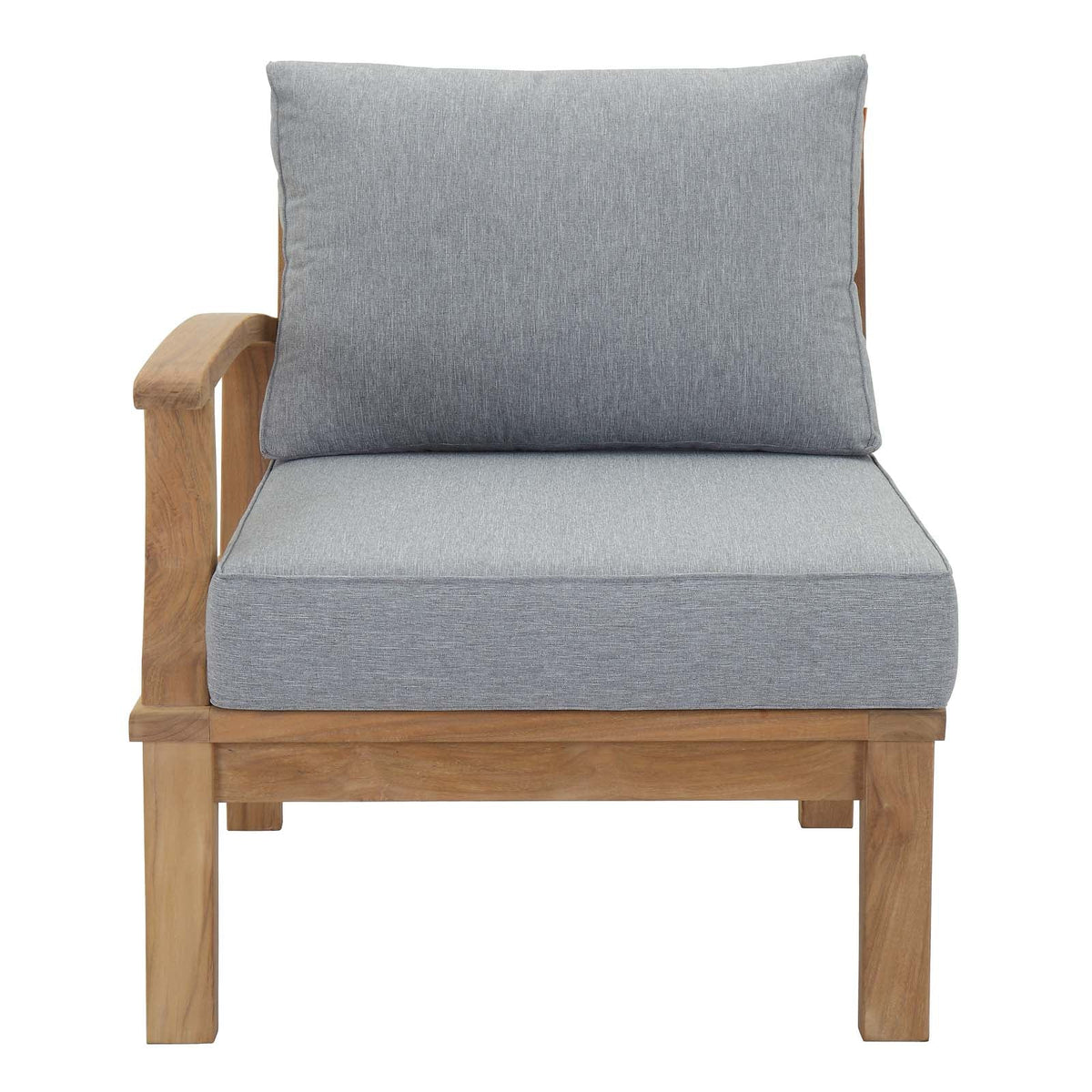 Marina Natural/Gray Outdoor Patio Teak Left-Facing Sofa - Ornate Home
