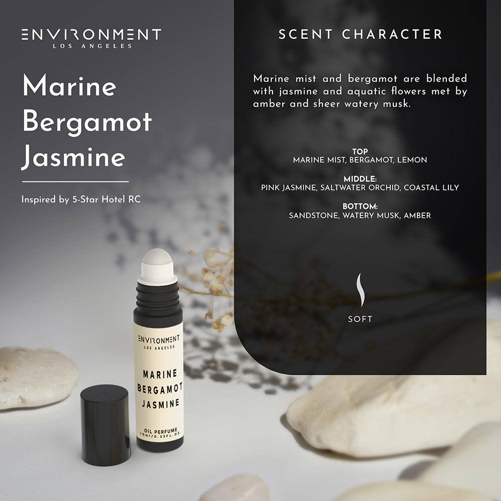 Marine | Bergamot | Jasmine Roll-on Oil Perfume (Inspired by The Ritz Carlton Hotel®) - Ornate Home