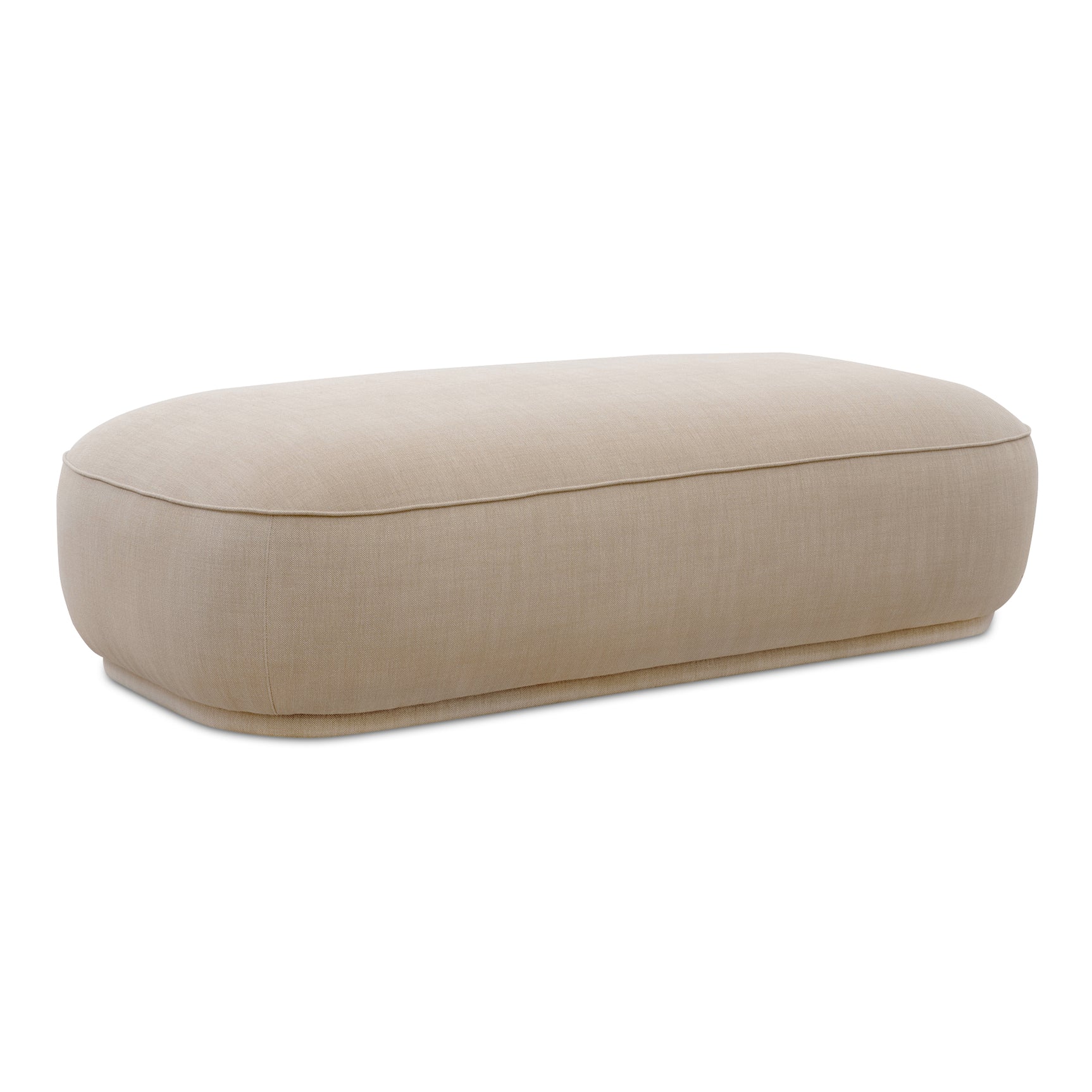 Marion Beige Rectangular Ottoman - Ornate Home