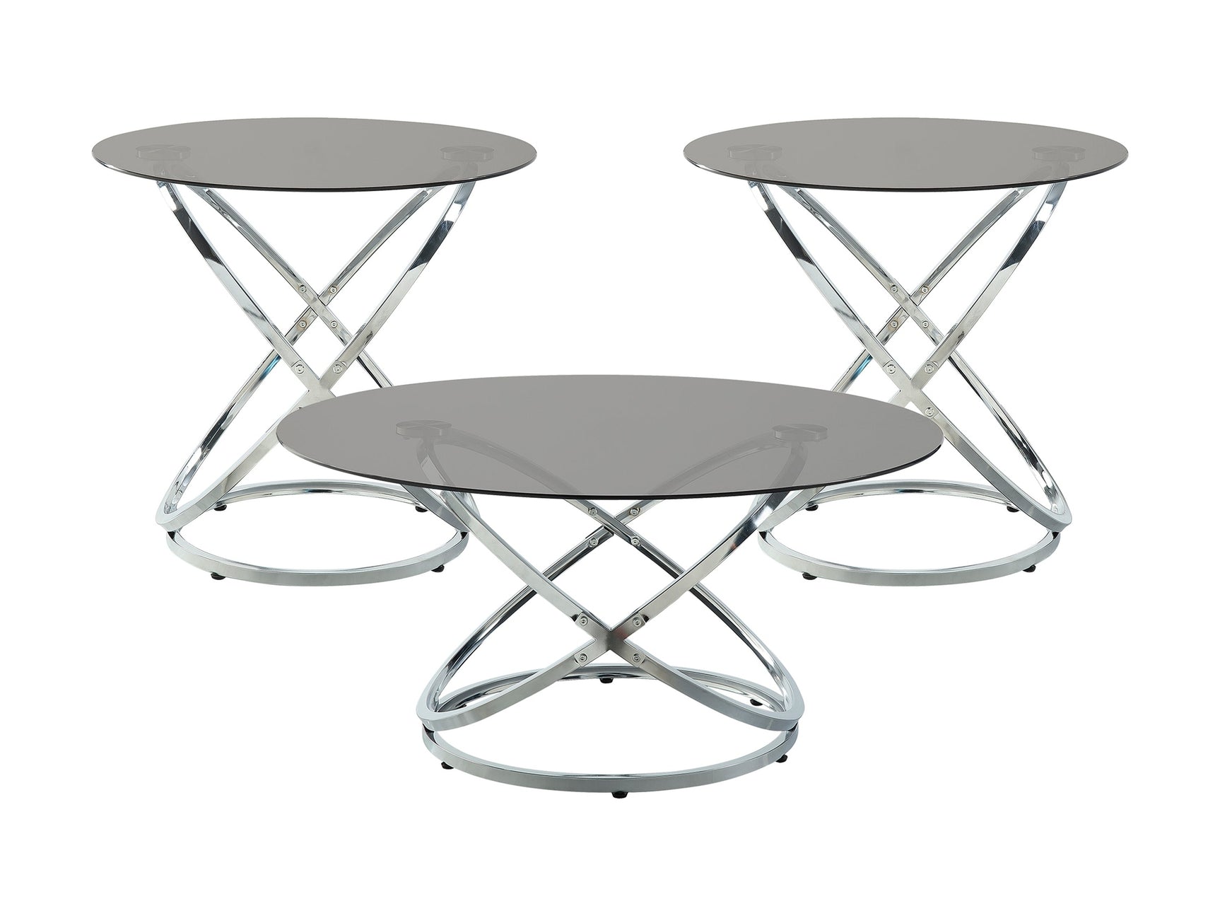 Marion Chrome 3-Piece Pack Occasional Set - Ornate Home