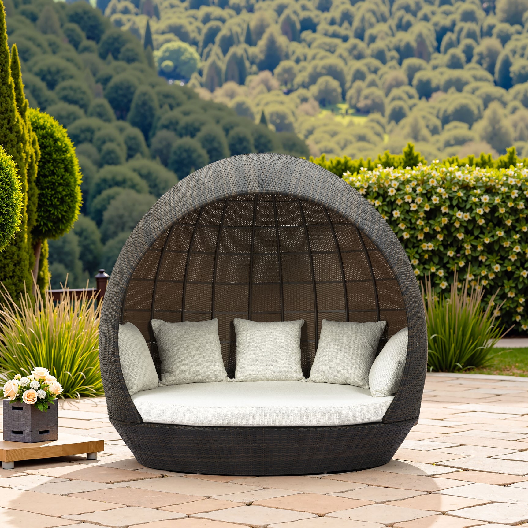 Marisol Brown & Beige Beach Daybed