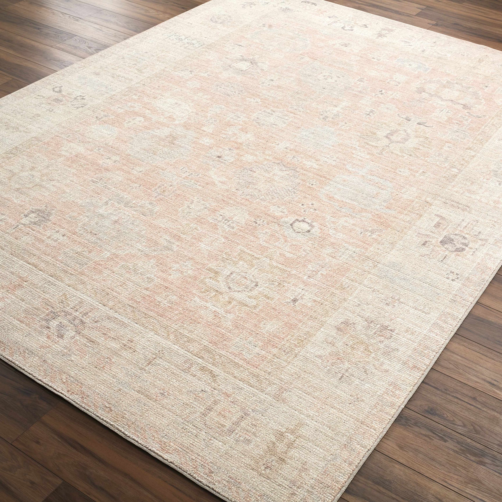 Marlene Damask Blush Area Rug - Becki Owens x Livabliss - Ornate Home