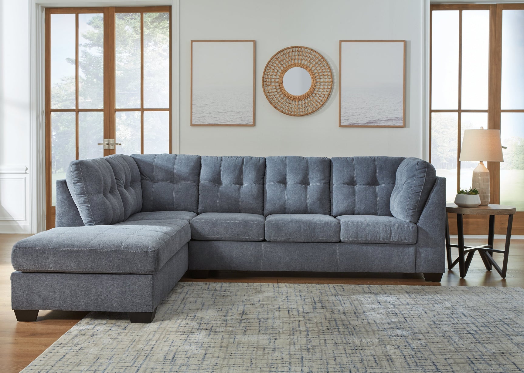 Marleton Denim 2-Piece Sectional with Chaise (Online Special Price) - Ornate Home