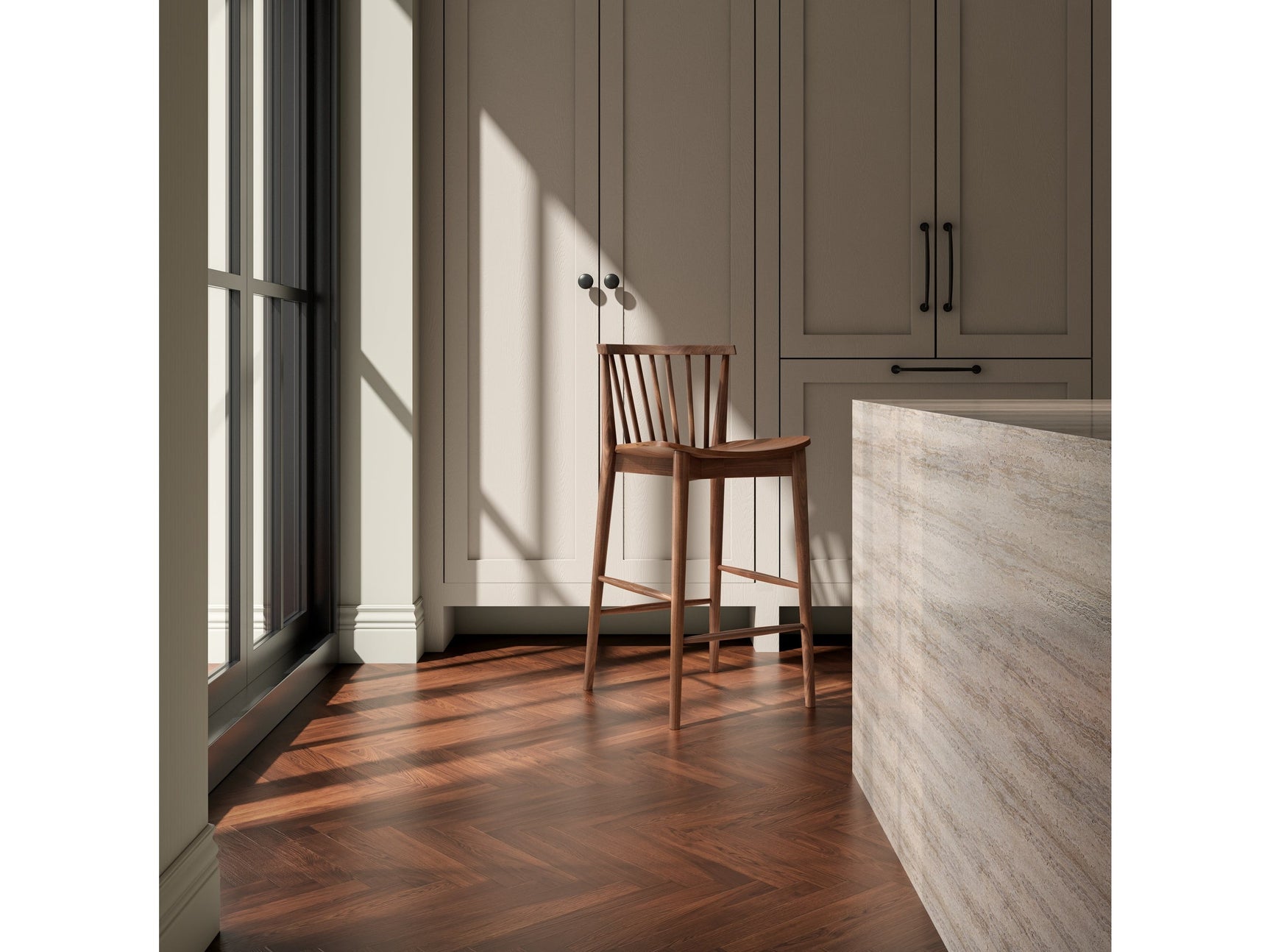 Marley Walnut Counter Stool - Ornate Home