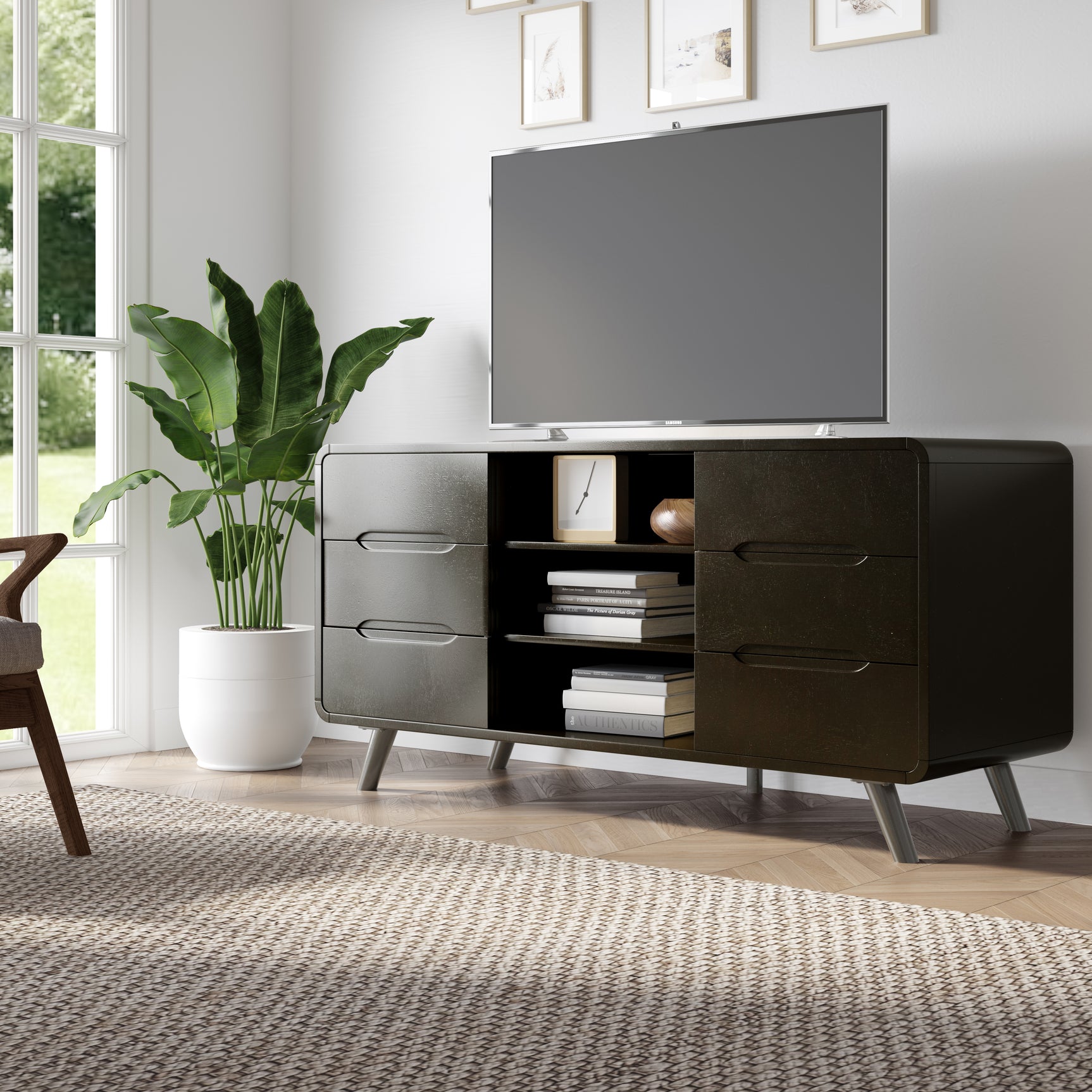 Marlowe Brown Media Console - Ornate Home