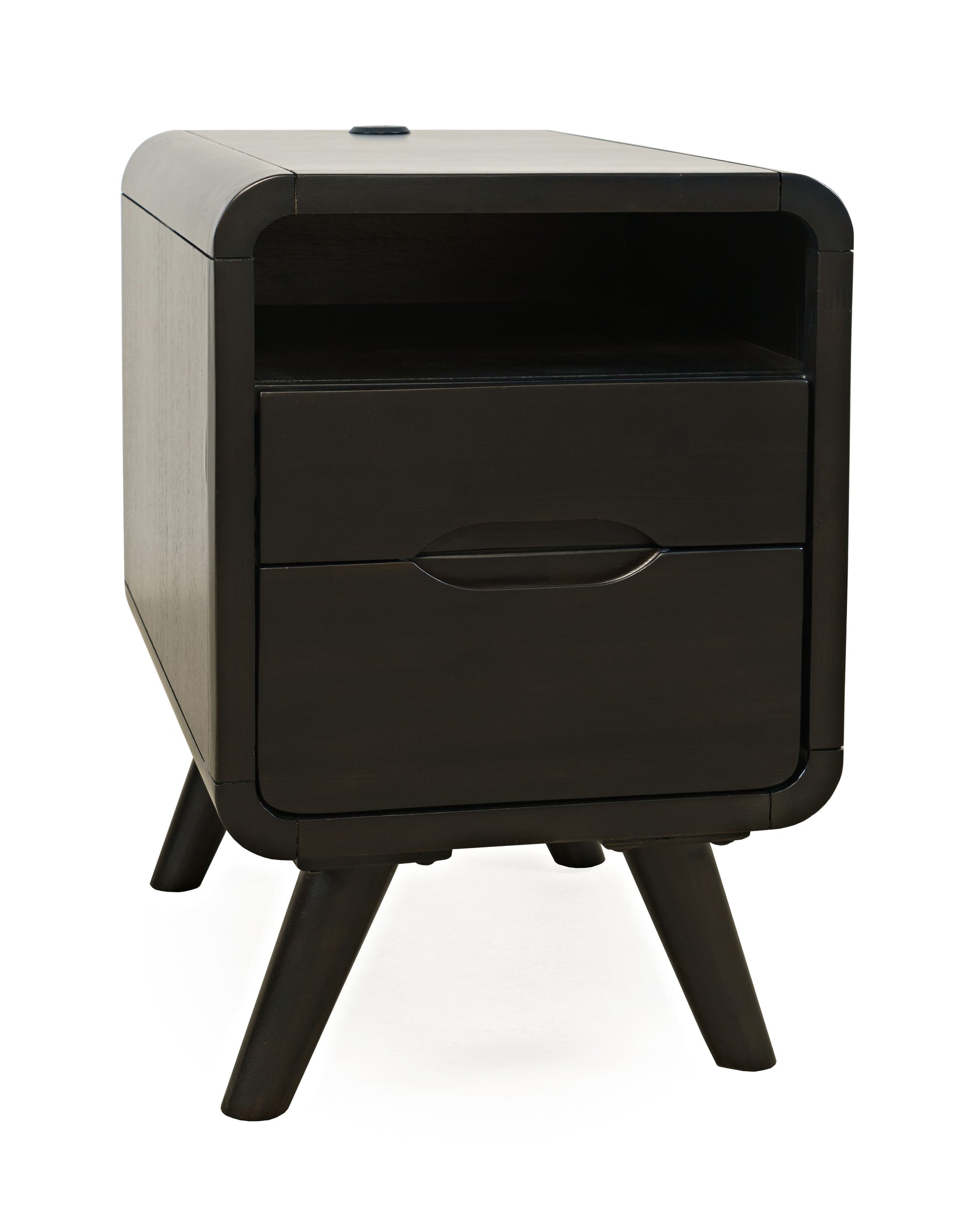 Marlowe Espresso Power Chairside Table - Ornate Home