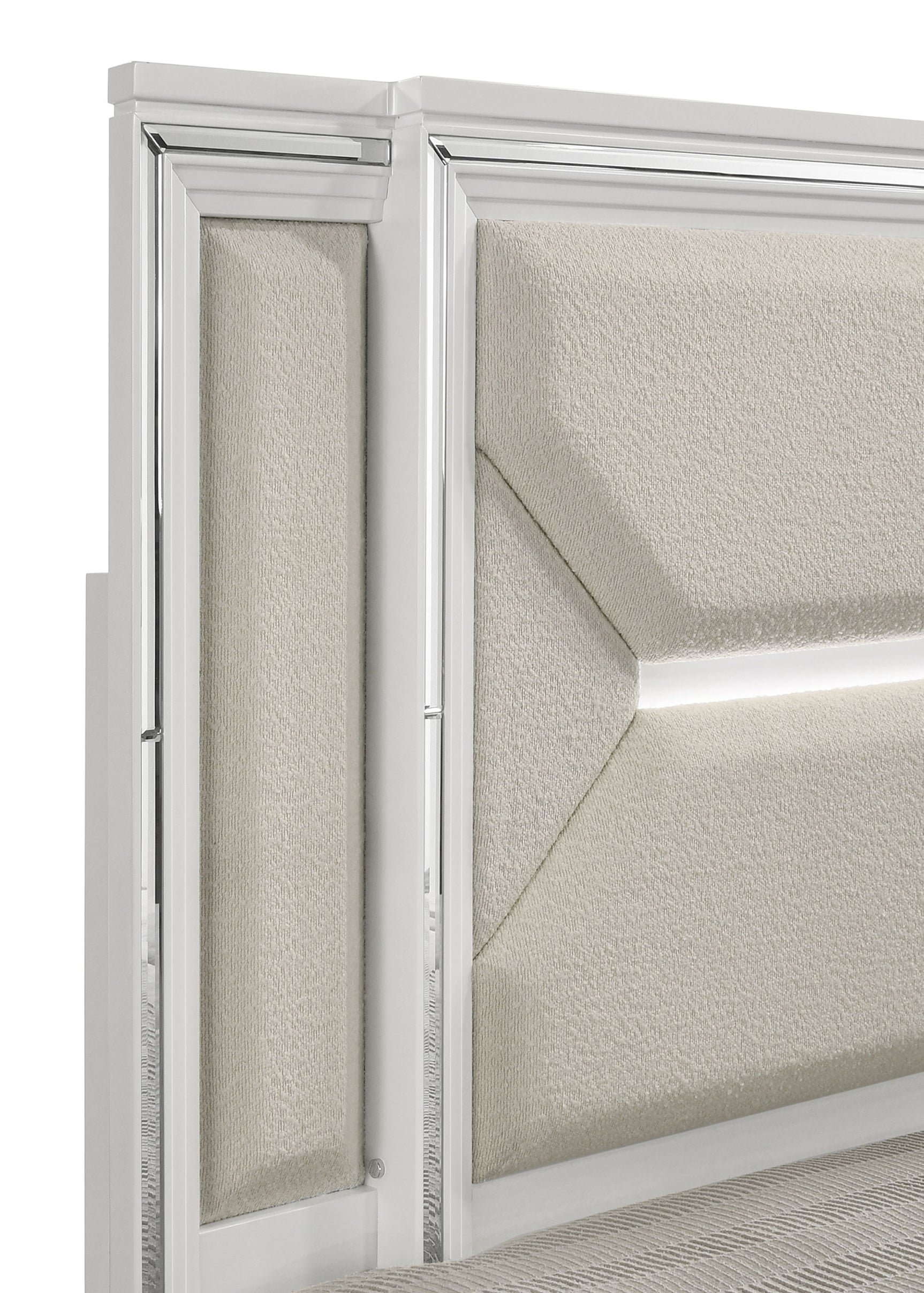 Marmore White 4-piece Eastern King Bedroom Set - Ornate Home