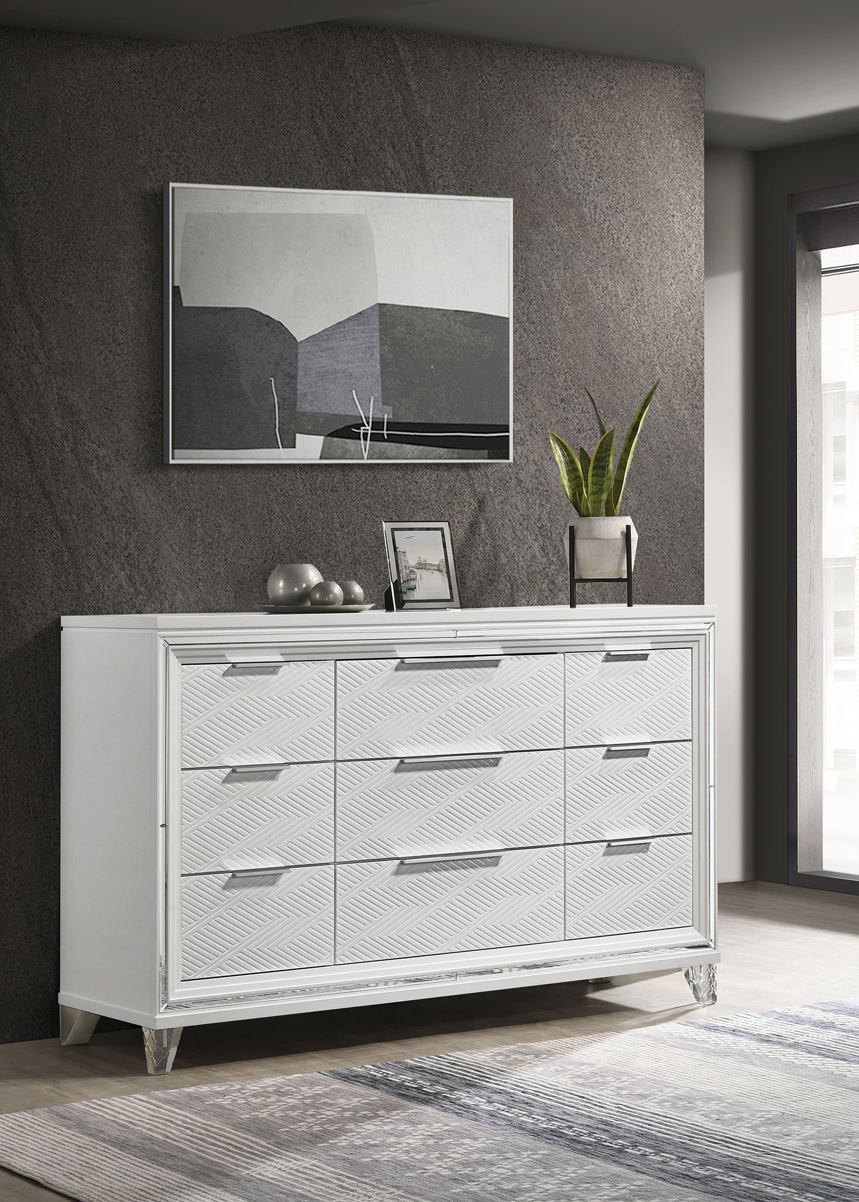 Marmore White Dresser - Ornate Home
