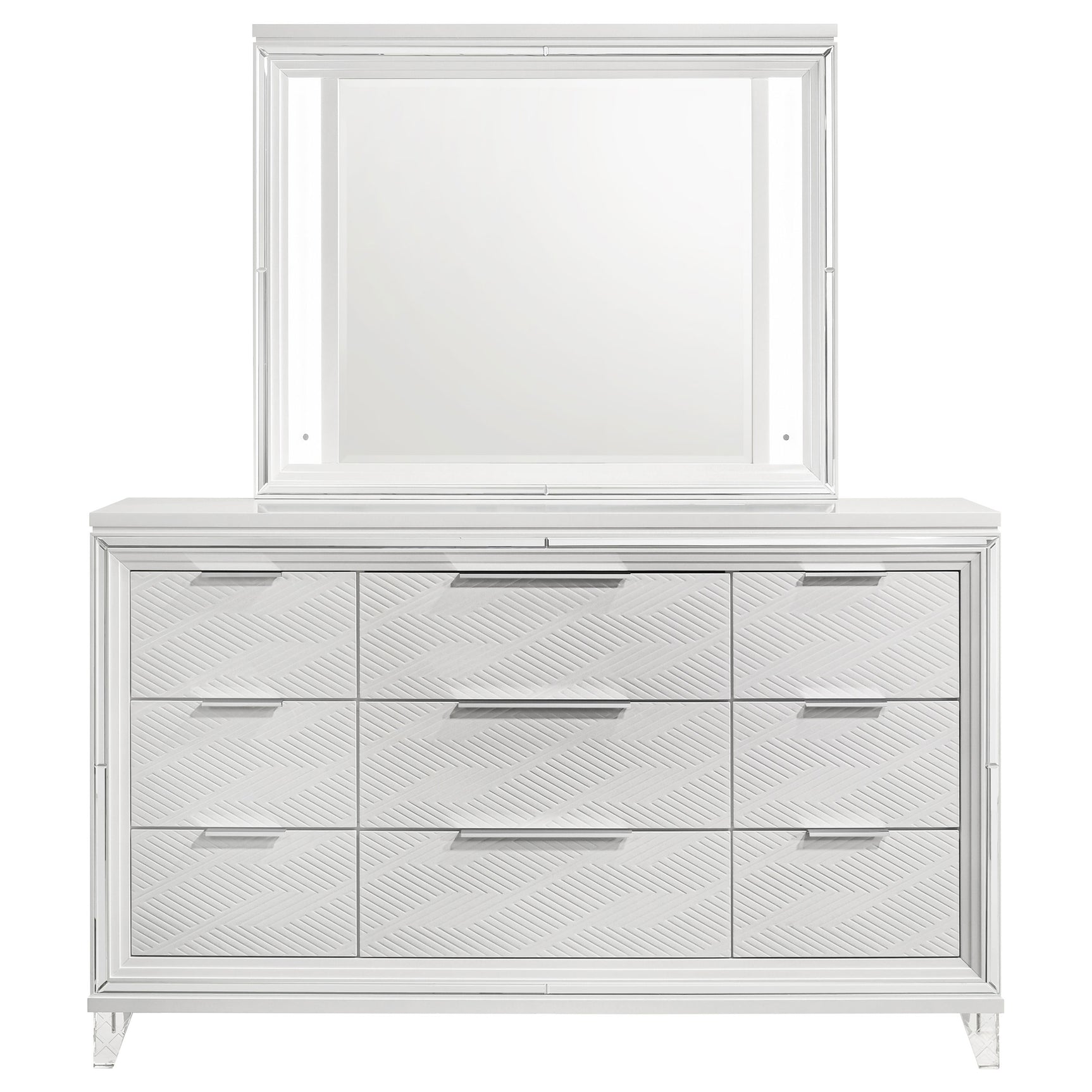 Marmore White Dresser and Mirror - Ornate Home