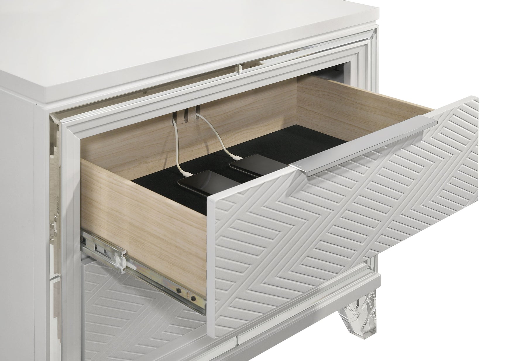 Marmore White Nightstand - Ornate Home