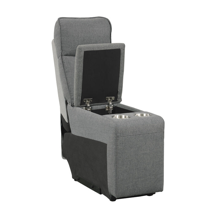 Maroni Gray Power Double Reclining Loveseat w/ Center Console - Ornate Home