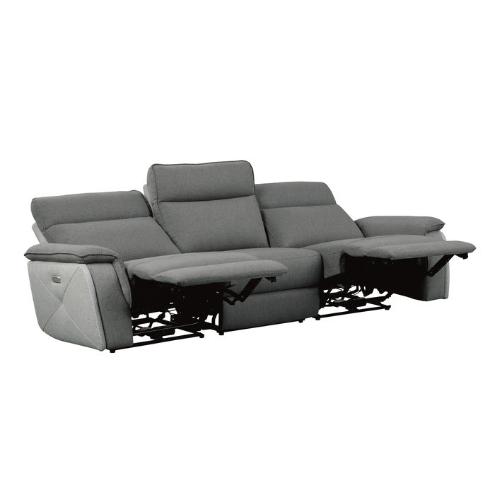 Maroni Gray Power Double Reclining Sofa - Ornate Home
