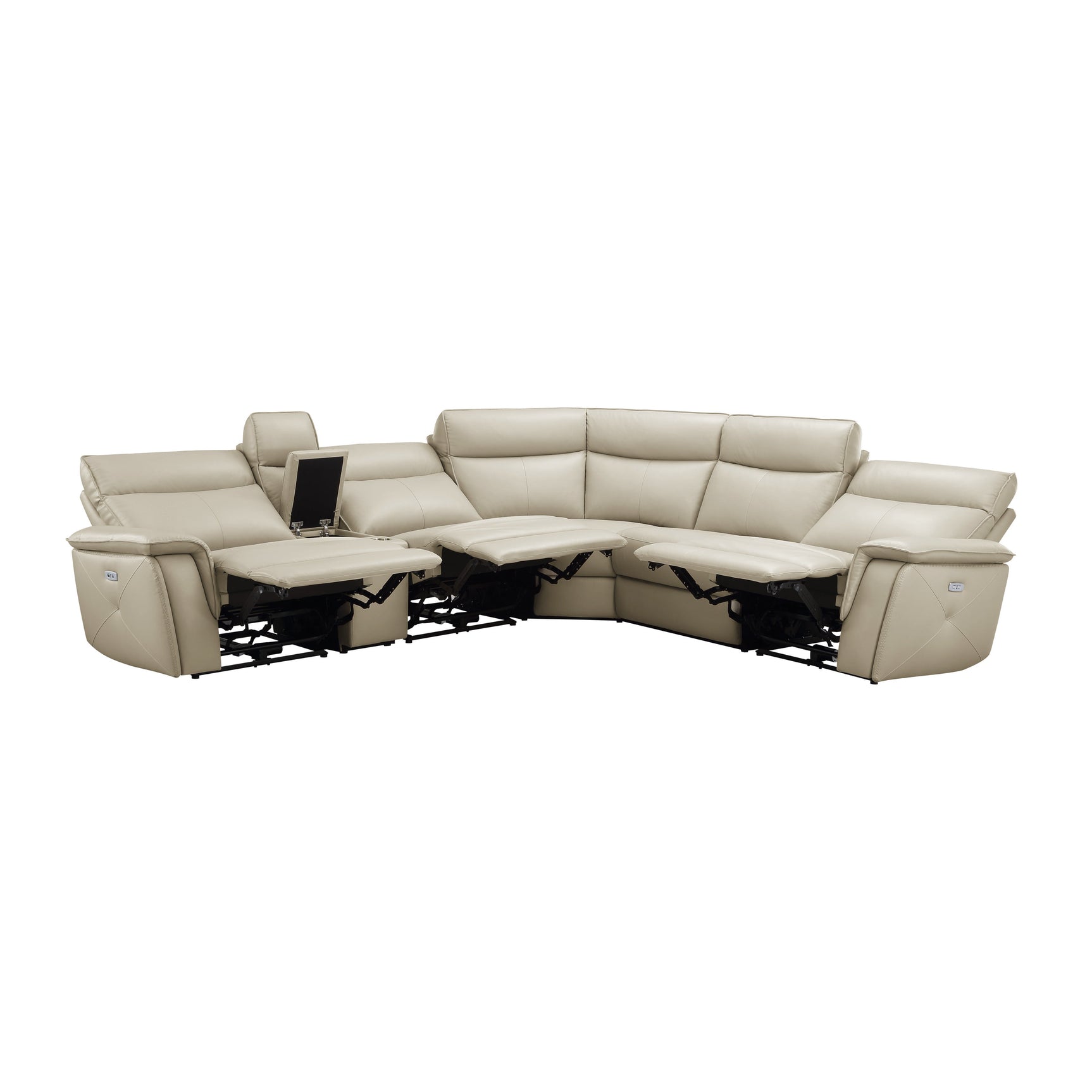 Maroni Taupe 6-Piece Modular Power Reclining Sectional - Ornate Home