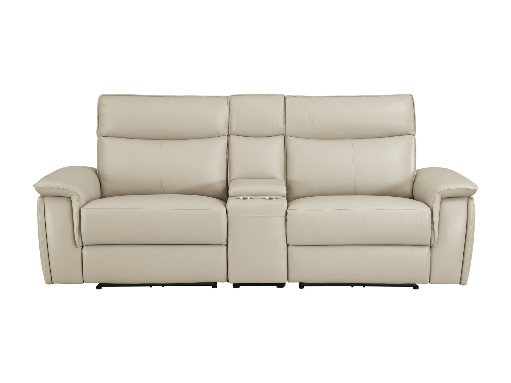 Maroni Taupe Power Double Reclining Loveseat (Console) - Ornate Home