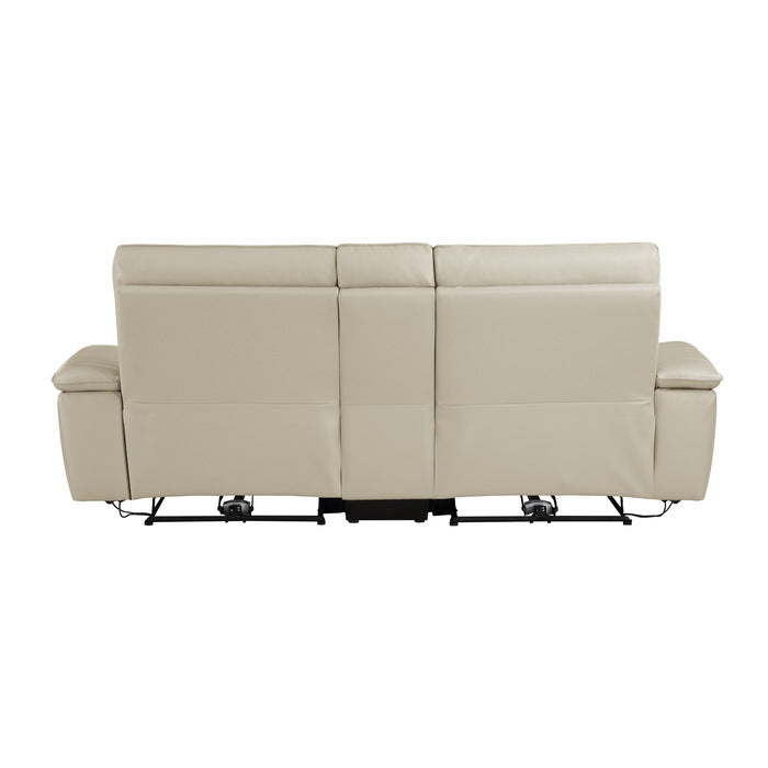 Maroni Taupe Power Double Reclining Loveseat (Console) - Ornate Home