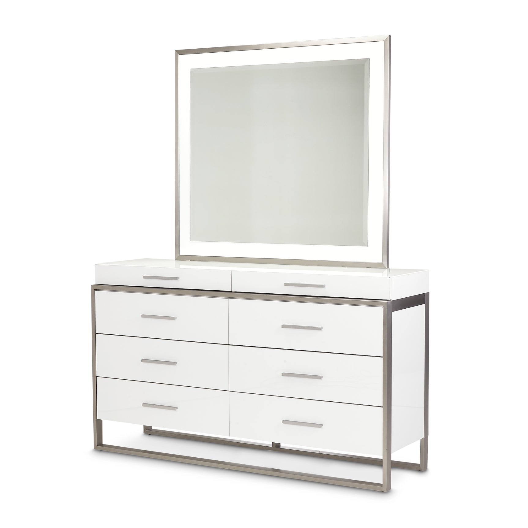 Marquee Cloud White Dresser with Mirror - Ornate Home