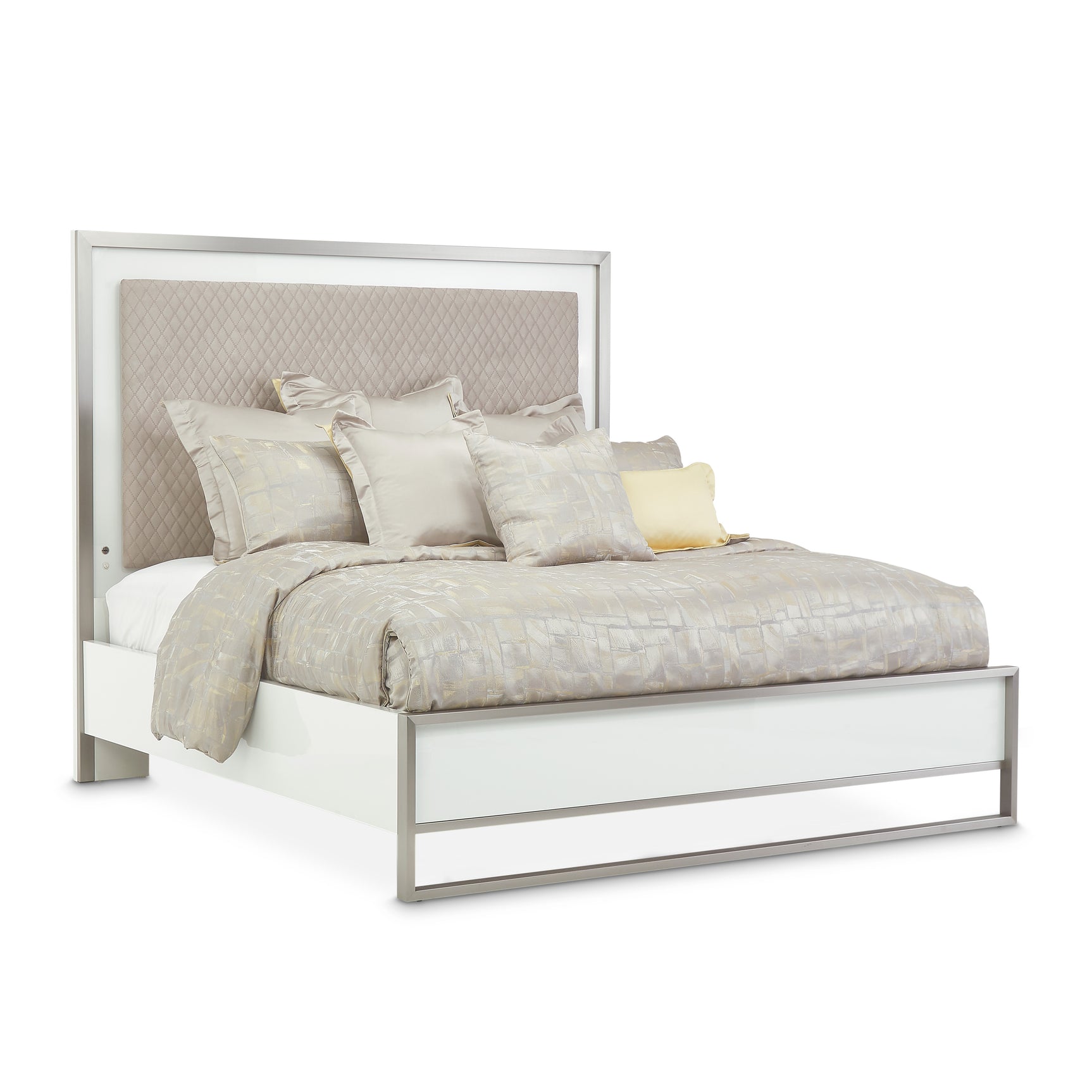 Marquee Cloud White Queen Panel Bed - Ornate Home