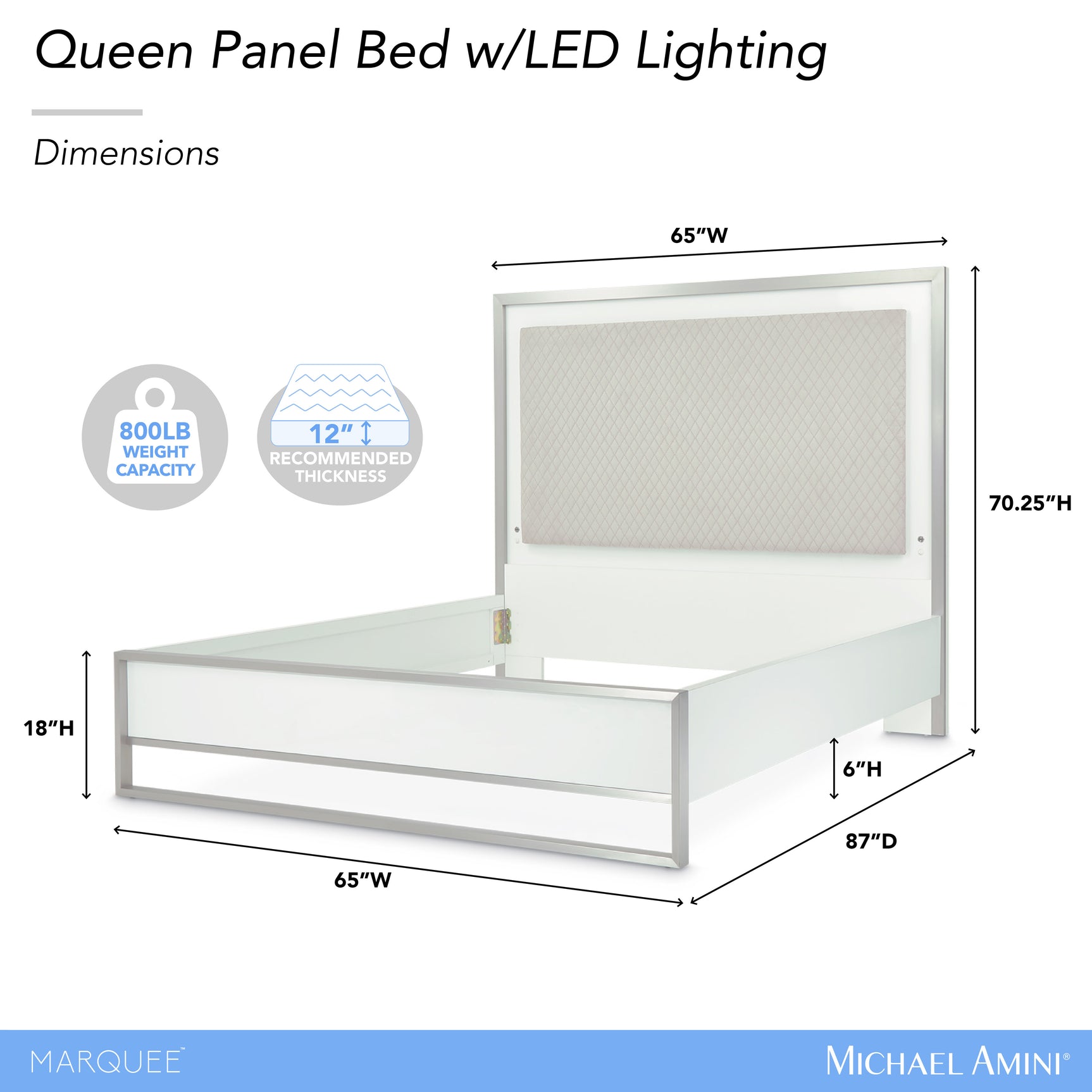 Marquee Cloud White Queen Panel Bed - Ornate Home