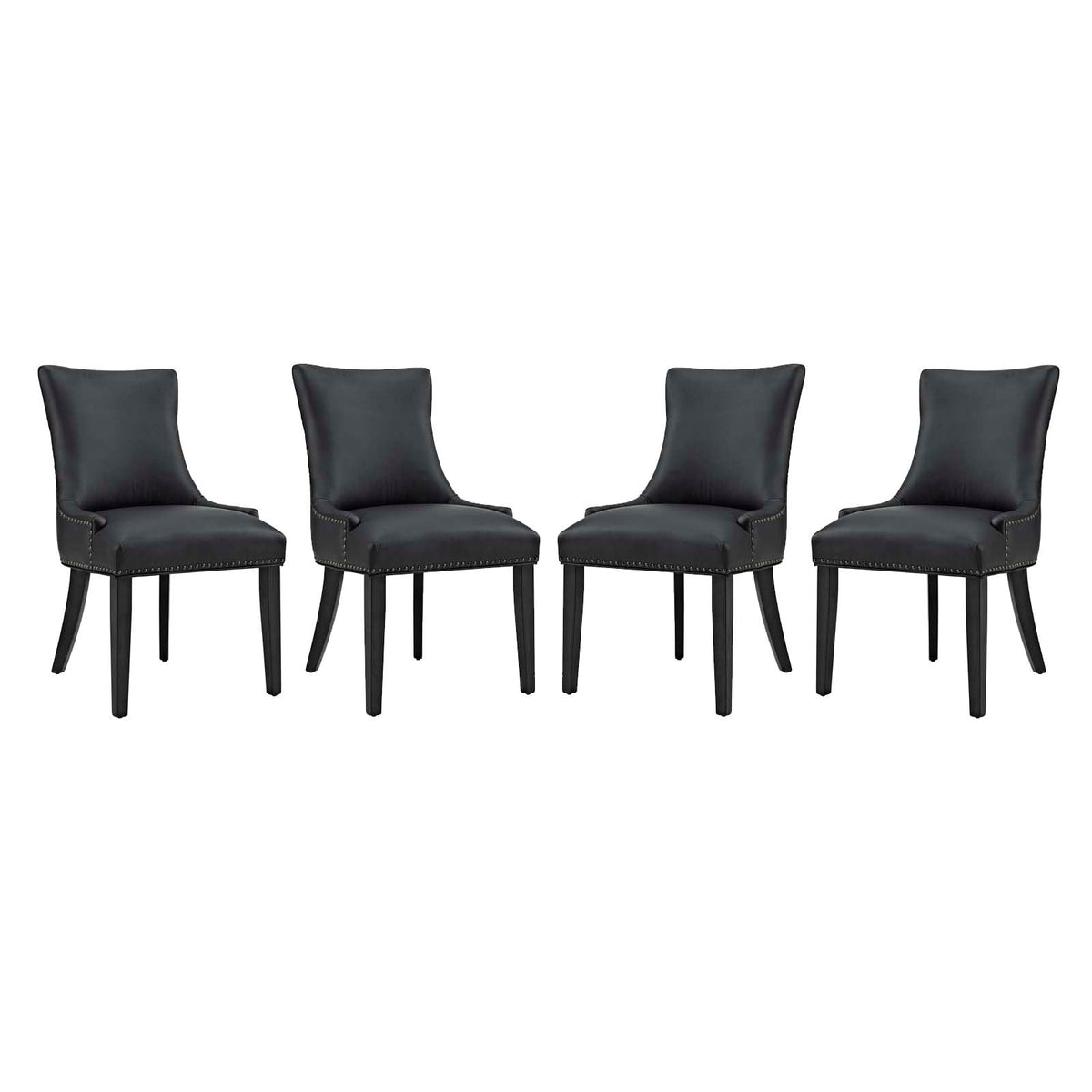 Marquis Black Faux Leather Dining Chair (Set of 4) - Ornate Home