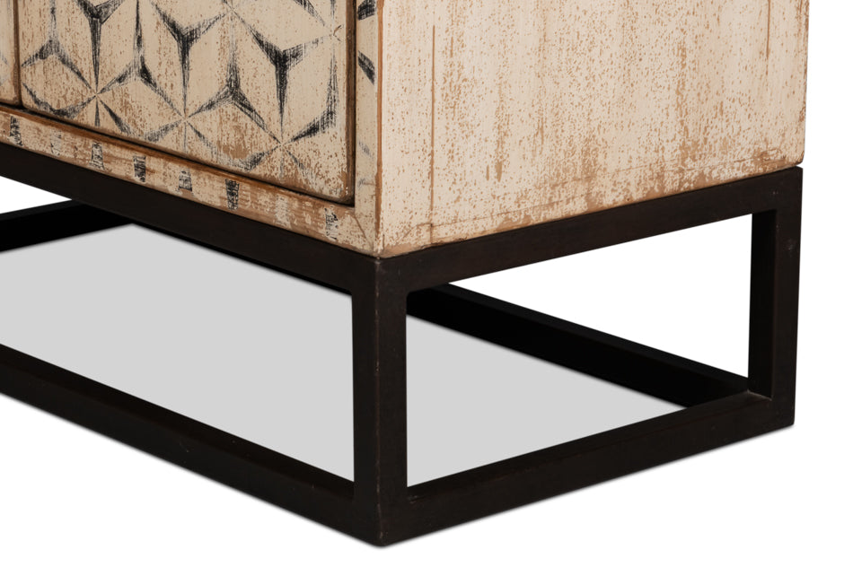 Marrakesh Black/Tan Painted Sideboard - Ornate Home