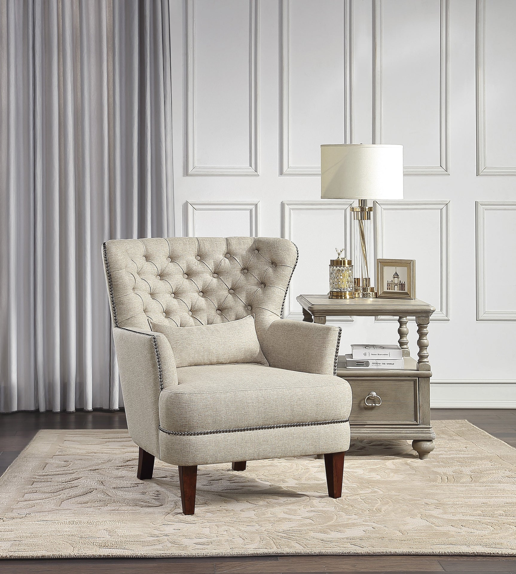 Marriana Beige Accent Chair - Ornate Home