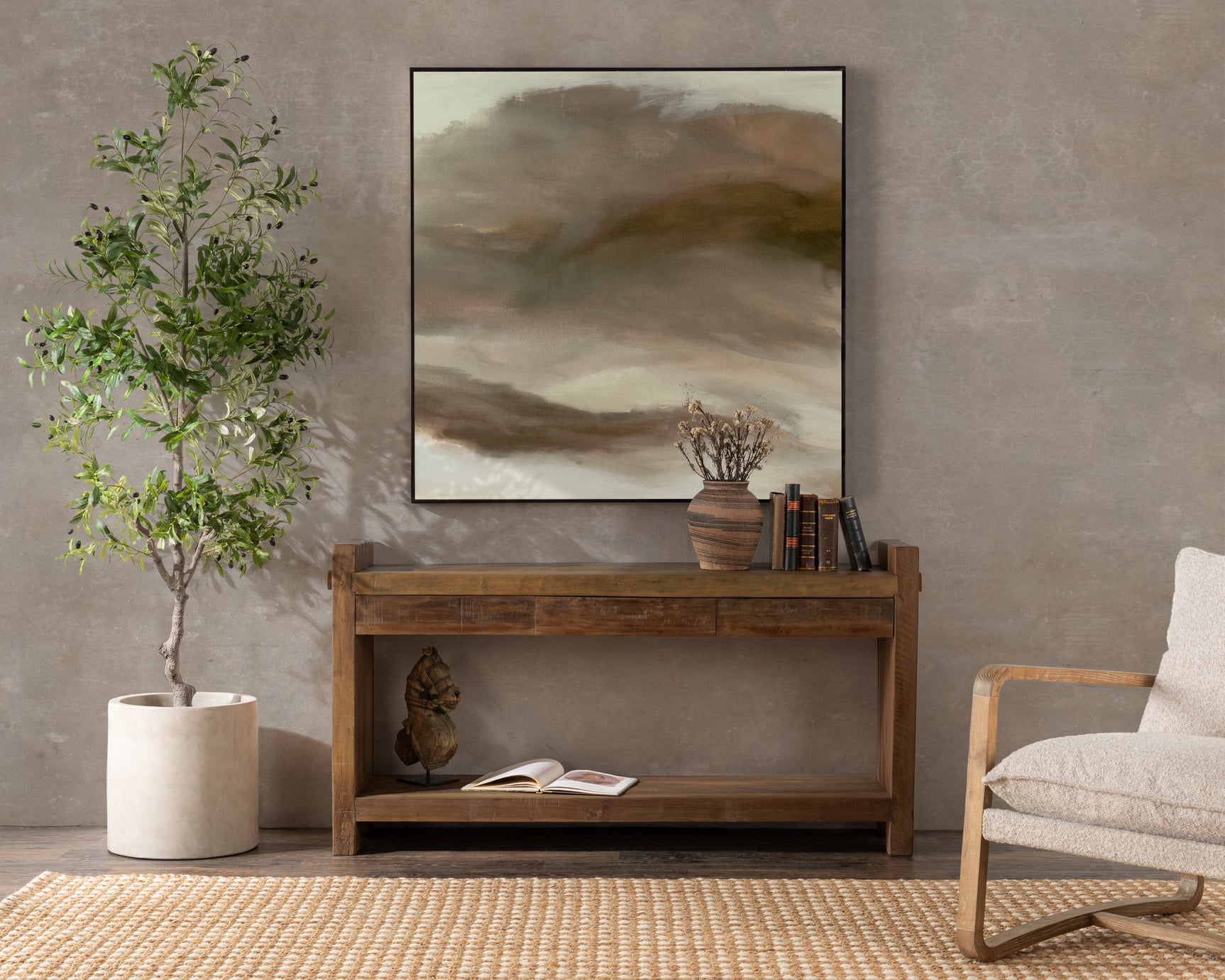 Marsa Natural 3 Drawer Console Table - Ornate Home