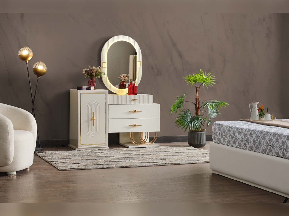 Marsel Cream Dresser With Mirror - Ornate Home
