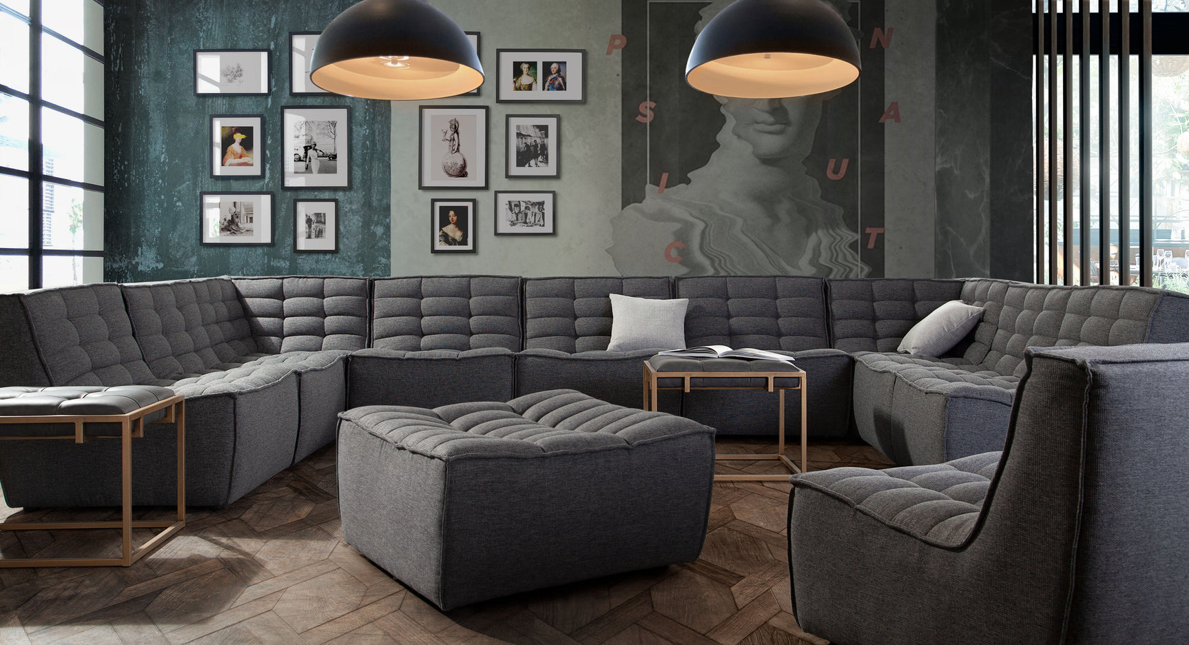 Marshall Grey Ottoman - Ornate Home