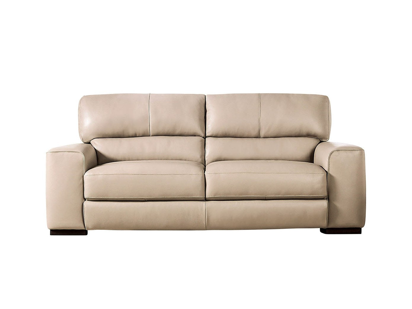 Marsicano Taupe Real Italian Leather Sofa - Ornate Home