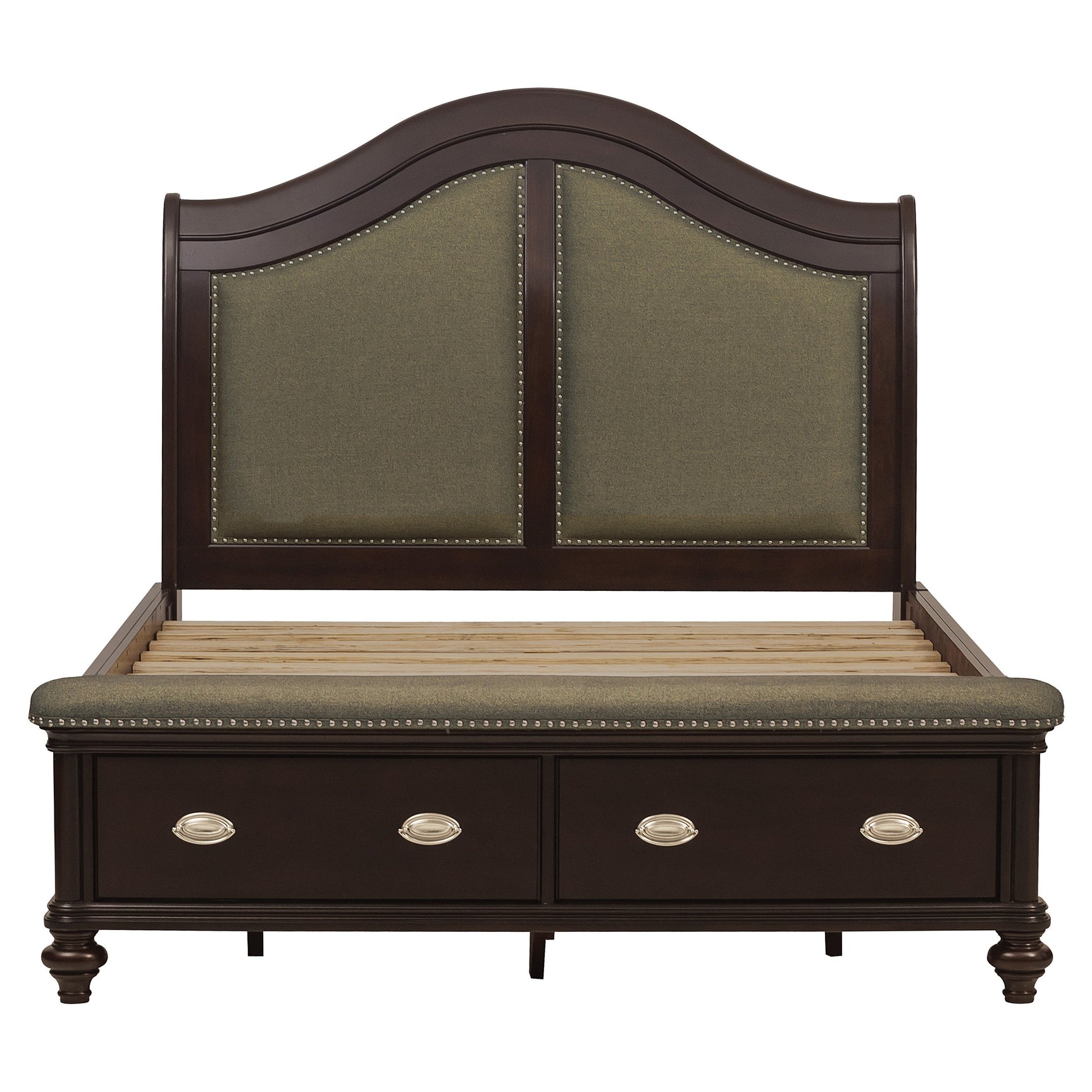 Marston Dark Cherry Eastern King Sleigh Platform Bed - Ornate Home