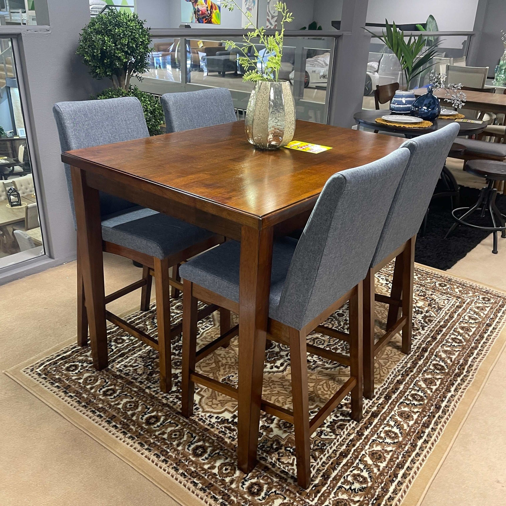 Marten Brown Cherry & Gray Counter Ht. Chair (Set of 2) - Ornate Home