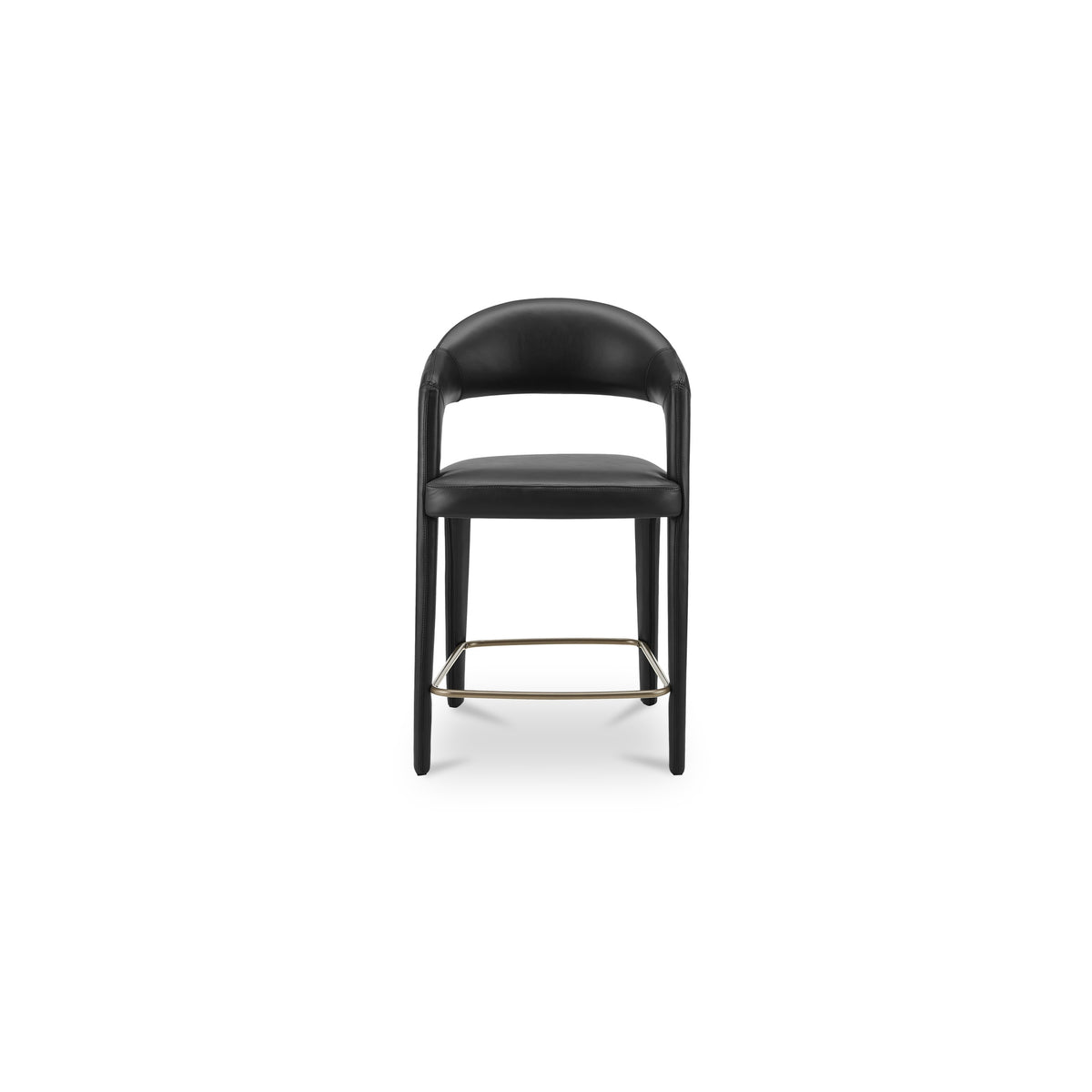 Martens Black Leather Counter Stool - Ornate Home
