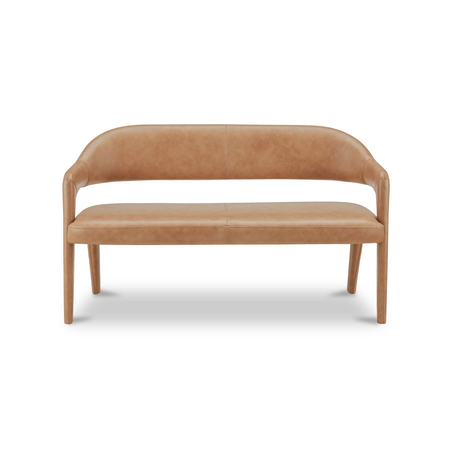 Martens Tan Leather Dining Bench - Ornate Home
