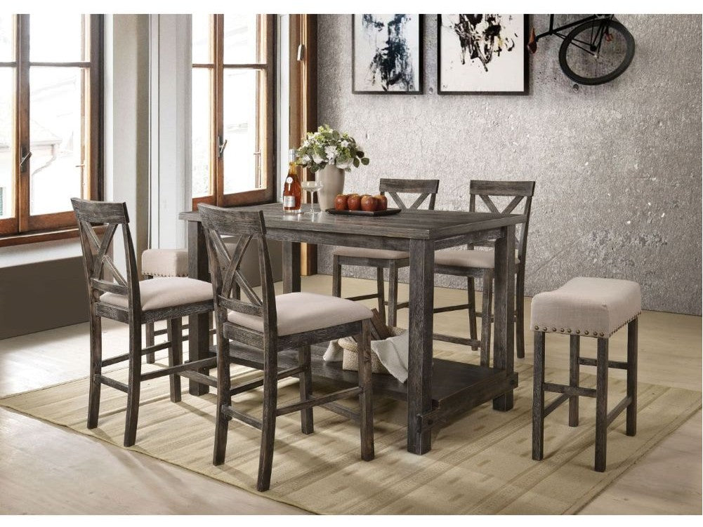 Martha II Weathered Gray Counter Height Table - Ornate Home