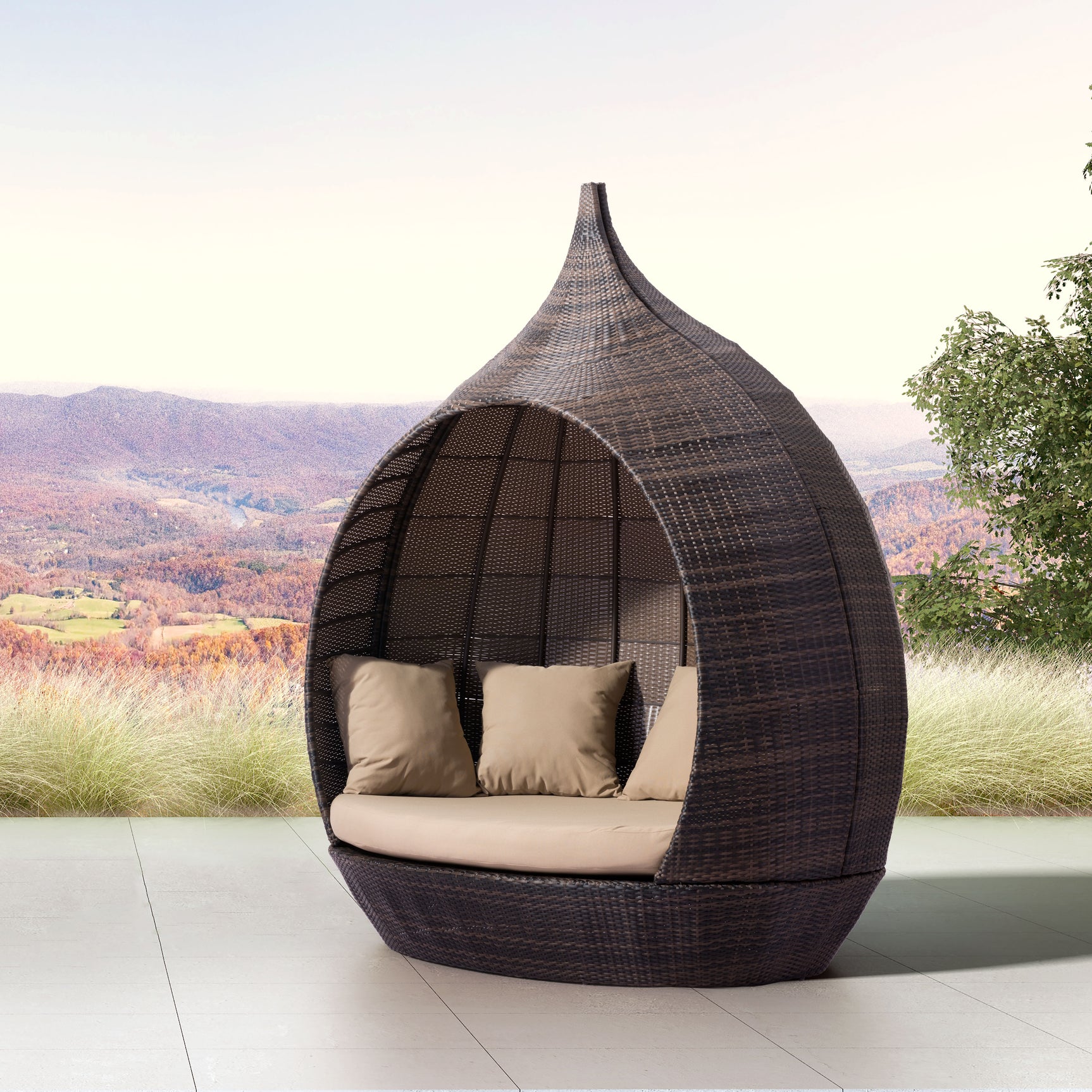 Martinique Brown & Beige Beach Daybed - Ornate Home