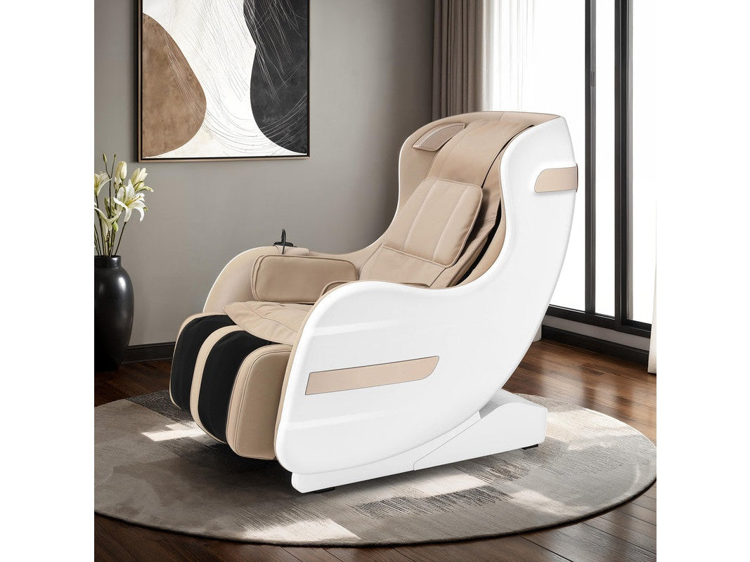 Martinus White/Beige Massage Chair 3D Back Roller - Ornate Home