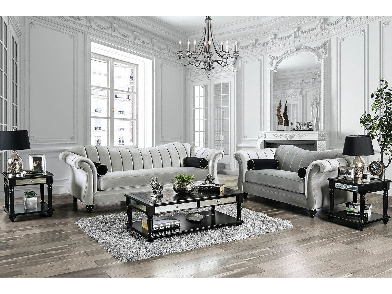 Marvin Pewter Sofa & Loveseat - Ornate Home
