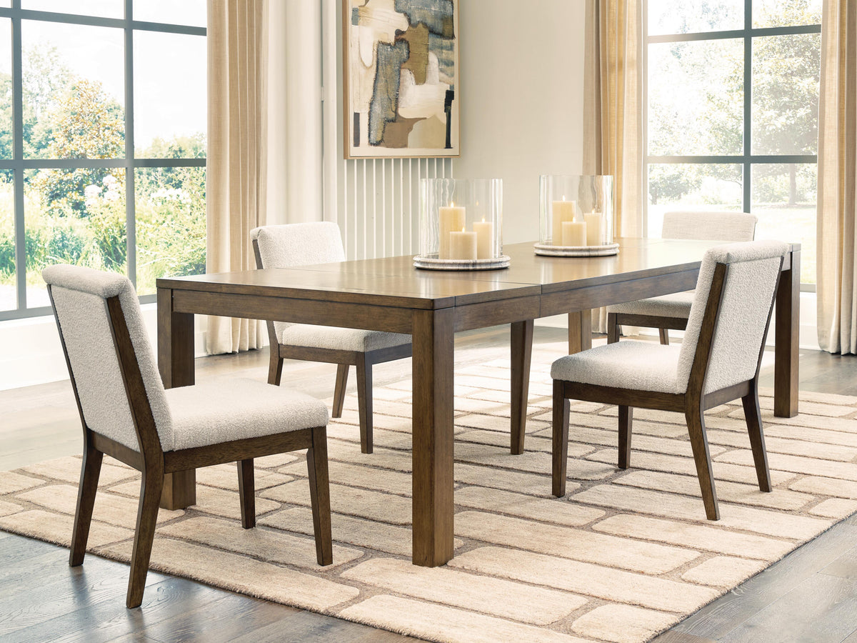 Marxmore Beige/Brown Extension Dining Table and 4 Chairs - Ornate Home