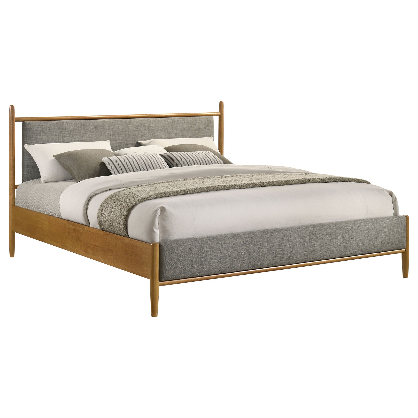 Mason Light Brown 46-inch Eastern King Panel Platform Bed - Ornate Home