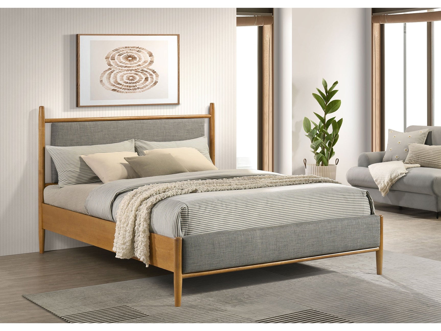 Mason Light Brown 46-inch Queen Panel Platform Bed - Ornate Home