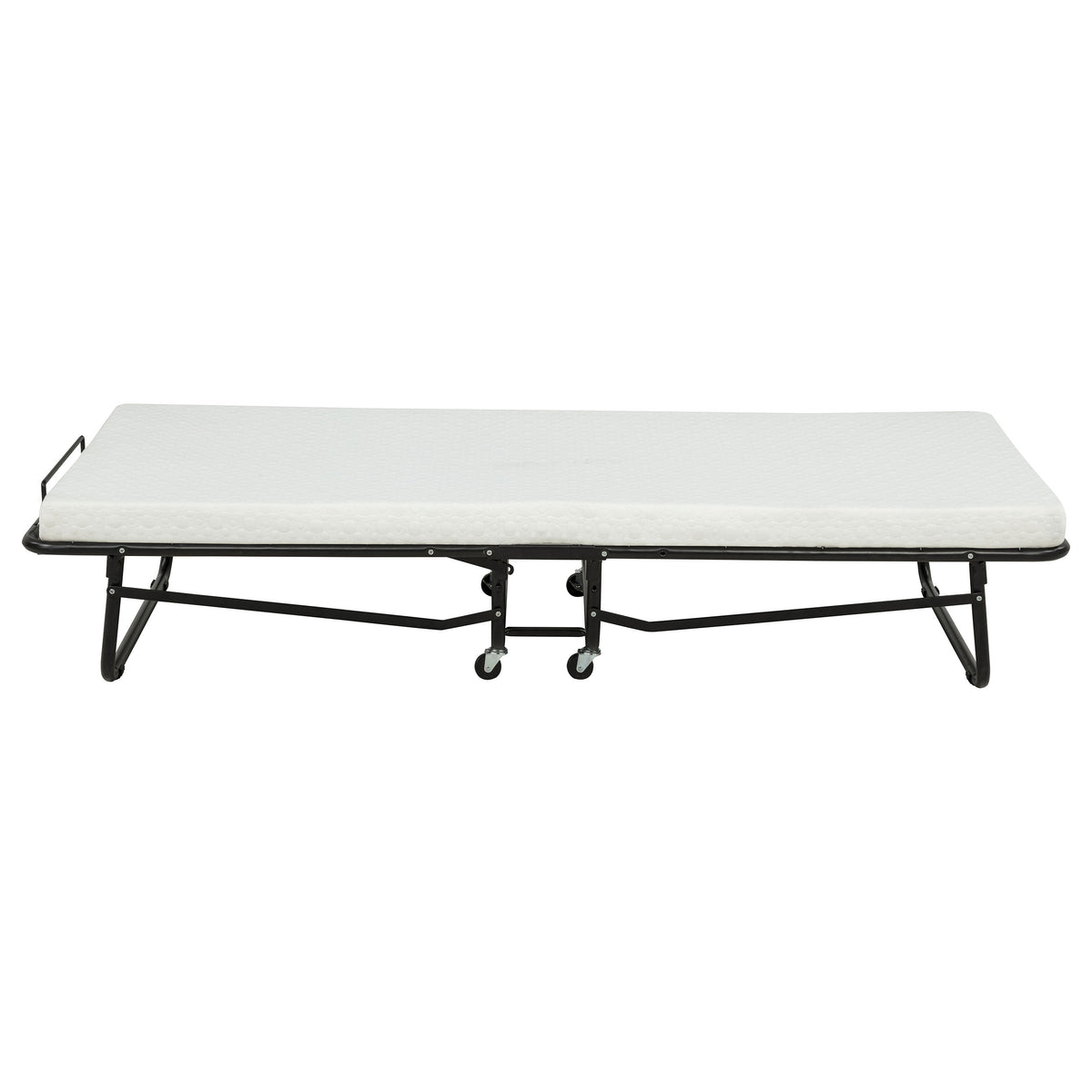 Massey Black Twin Folding Bed Frame With Memory Foam Mattress - Ornate Home