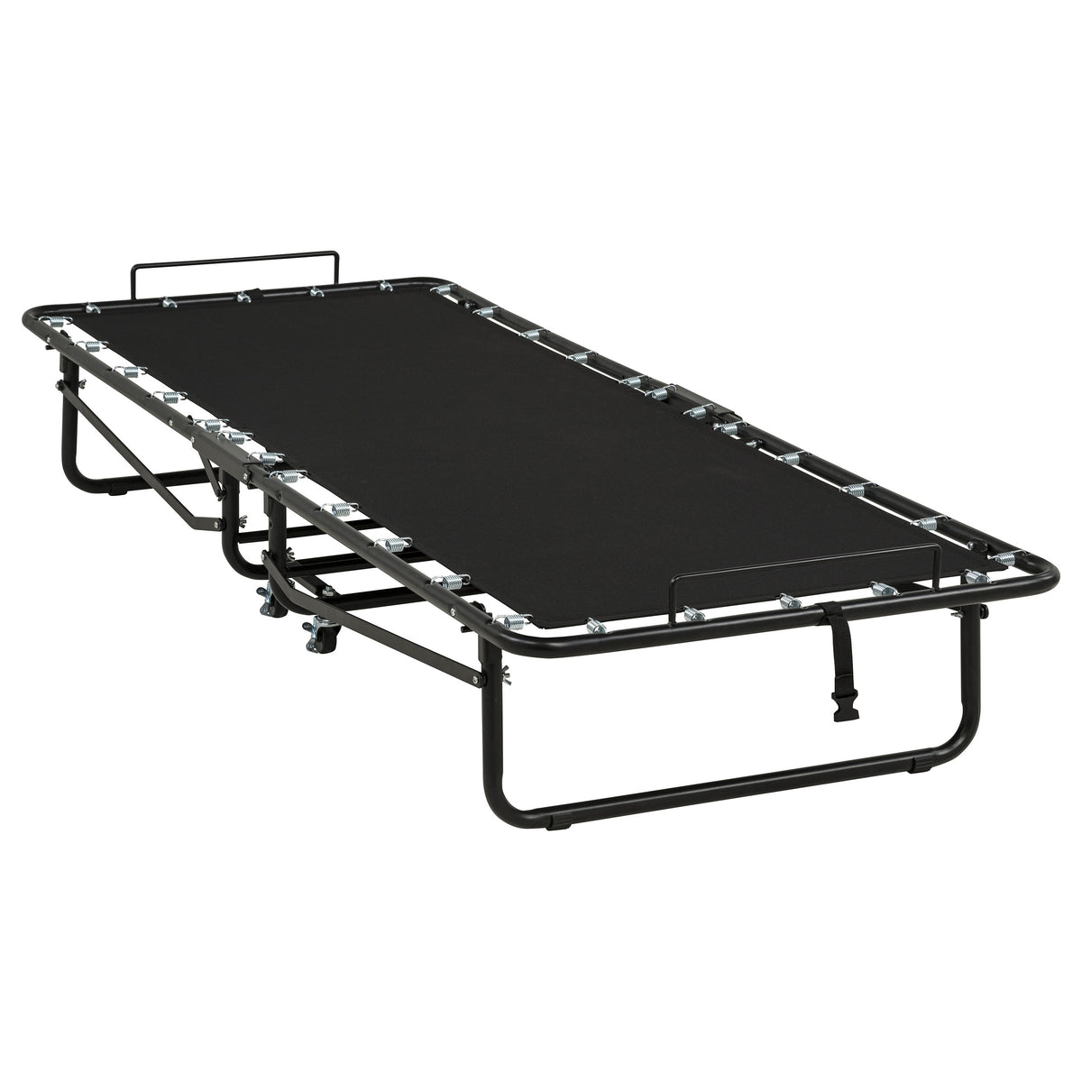 Massey Black Twin Folding Bed Frame With Memory Foam Mattress - Ornate Home